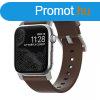 Nomad Leather Strap Brown, silver - Apple Watch Ultra (49mm)