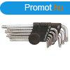 HK0042 csavarkulcs kszlet, 9 rszes, T10-T50, Torx, cskulc