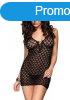  MINI DRESS W/LACE UP FRONT & G-STRING O/S BLK 