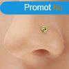 Orrpiercing 14K srga aranybl - vilgoszld csillog cirkn