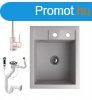 Grnit mosogat NERO Parma + magastott inox csaptelep + dug