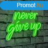 Never Give Up - Green Dekoratv manyag LED vilgts 40x2x2