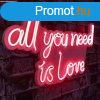All You Need is Love - Red Dekoratv manyag LED vilgts 6