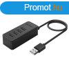 Orico USB2.0 Hub - W5P-U2-030-BK/75/ (4 port, Bemenet: USB-A