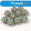 Melon gyngy - Matt Opal Turquoise Blend Copper - 8mm