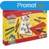 Play-Doh - Sablonkszlet - 6 sablon, 8 zsrkrta, 5 filctoll