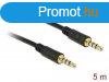 DeLock Stereo Jack Cable 3.5 mm 4 pin male to male 5m Black