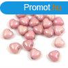 Cseh prselt egyedi formk - szv - Alabaster Pink Luster - 