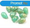 Cseh prselt csepp gyngy - Opal Turquoise Green - 6x9mm (te