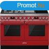 Smeg CPF120IGMPR Portofino kombinlt tzhely piros 120cm