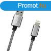 MobilNET Dtov a nabjac kbel USB/Lightning, 2A, 1m, stri