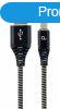 Gembird CC-USB2B-AMmBM-2M-BW Premium cotton braided microUSB