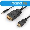 Gembird HDMI -> VGA Jack stereo 3,5mm M/M video jelkbel 