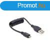 Gembird CC-MUSB2C-AMBM-0.6M coiled microUSB cable 0,6m Black