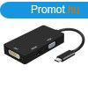 USB-C?VGA/HDMI/DVI Adapter Aisens A109-0343 Fekete 15 cm