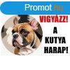 Vigyzz! A kutya harap! PVC tbla francia bulldog 25x15 cm