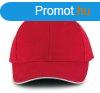 KP011 hat paneles Baseball sapka K-UP, Red/White/Green-U