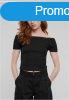 Urban Classics Ladies Organic Off Shoulder Rib Tee black