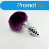 Spiral Pompon Metal Plug Purple