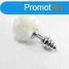 Spiral Pompon Metal Plug White