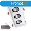 TRIPLELED SPOT LIGHT 3X15W 230V 3000K WH+EMERGENCY KIT 92DL8