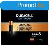 Elem, AAA mikro, 8 db, DURACELL "Optimum"