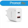 Delight USB QuickCharge 3.0 + Type C Adapter White