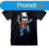 Rvid ujj pl The Simpsons Skeleton Bart Fekete Unisex MOS