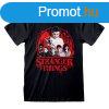 Rvid ujj pl Stranger Things Circle Logo Fekete Unisex MO