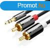 UGREEN AV116 kbel 3,5 mm-es Jack 2RCA-hoz (Cinch) 2m (feket