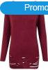 Urban Classics Ladies Cutted Viscose L/S Tee burgundy