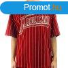 Plo Karl Kani Trekking Boxy Pinstripe Tee Dark Red cream