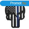 WARAGOD Tapasz 3D US Patriot Punisher blue line 7.5x5cm