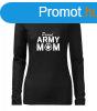 DRAGOWA Slim ni hossz ujj pl army mom, fekete 160g/m2