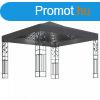 Antracitszrke pavilon led fnyfzrrel 3 x 3 m