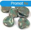 Rose petal gyngy - Turquoise Green Bronz - 14x13mm