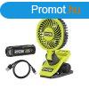 Ryobi 4V USB Lithium csptethet ventiltor, 1x 2,0 Ah akkum