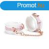  White & Pink Fairy Goat Leather Ankle Cuffs 