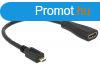 DeLock HDMI-micro D male to HDMI-A female kbel 23cm Black