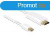 DeLock miniDisplayport 1.2 male to HDMI male kbel 2m White