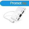 BlackBird Lightning Ethernet OTG Digital AV Adapter White