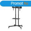 Manhattan Economy Height-Adjustable Multimedia TV Cart Black