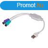 Akyga AK-AD-15 USB/2x PS/2 Adapter White