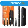 Sonic toothbrush val tips set and travel case D2 (black)