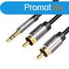 3,5 mm-es dugasz s 2x RCA dug audiokbel, 3 m-es szellzn