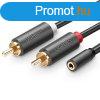 UGREEN AV102 kbel 2x RCA (Cinch) jack 3,5 mm 0,25 m (fekete