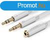 UGREEN 2x3,5mm jack to 3,5mm jack male/famale cable 0,2m Whi