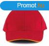 KP011 hat paneles Baseball sapka K-UP, Red/Yellow-U