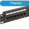 Cat.6 UTP 24 portos patchpanel, 1U, fekete EXCEL 100-304