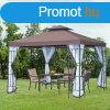 Luxus pavilon pergola 3x3 m szunyoghlval barna